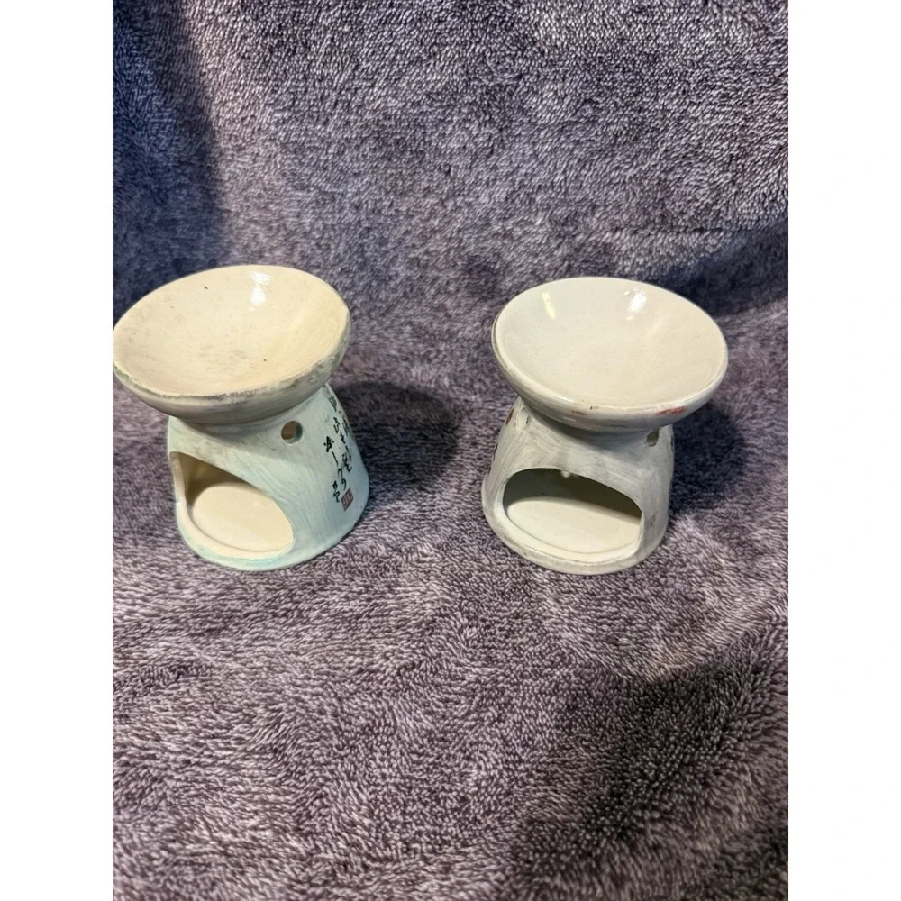 Vtg‎ Set Of 2 Japanese ceramic aroma diffusers or oil burners Unique